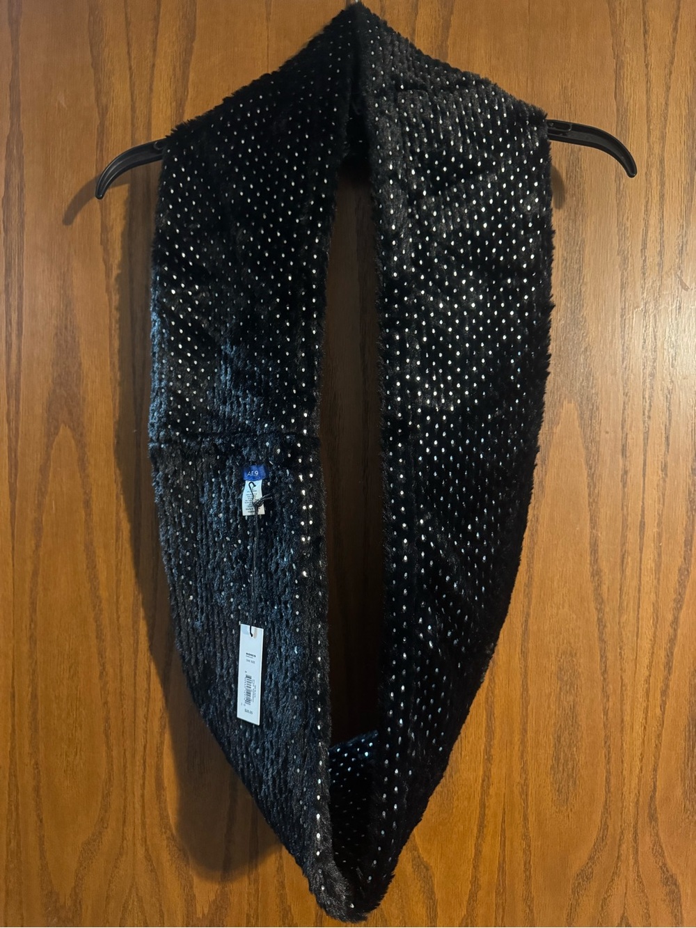 Apt. 9 Black Faux Fur Infinity Scarf with Silver Studs
